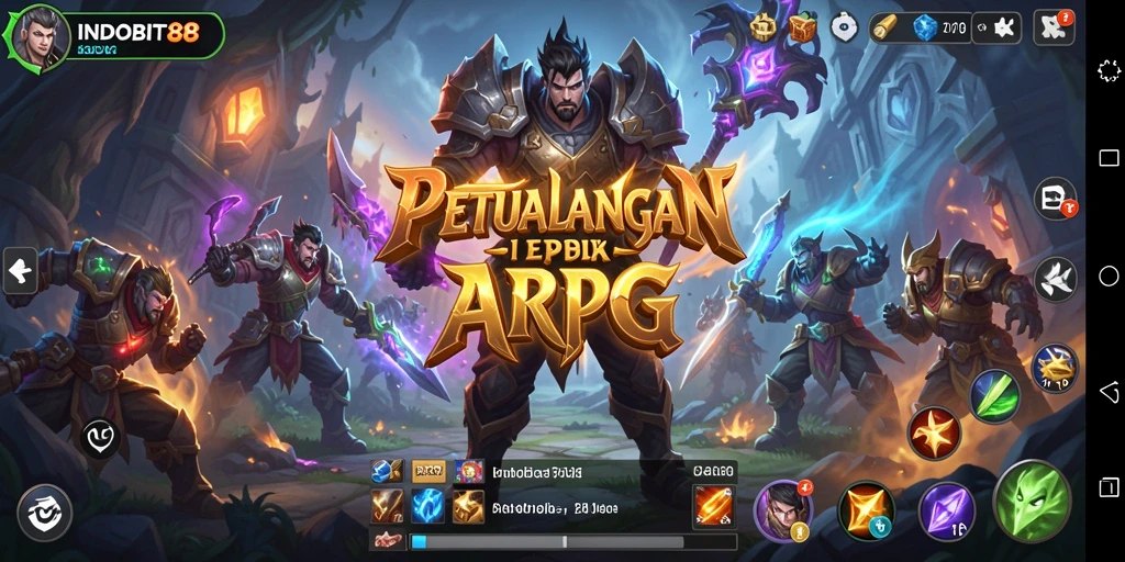 Tampilan gameplay INDOBIT88 menunjukkan pertarungan seru dan aksi epik.
