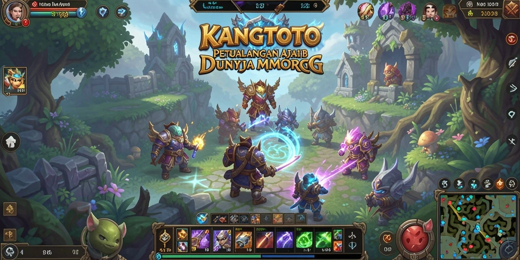 Menggambarkan aksi seru dalam gameplay MMORPG KANGTOTO.