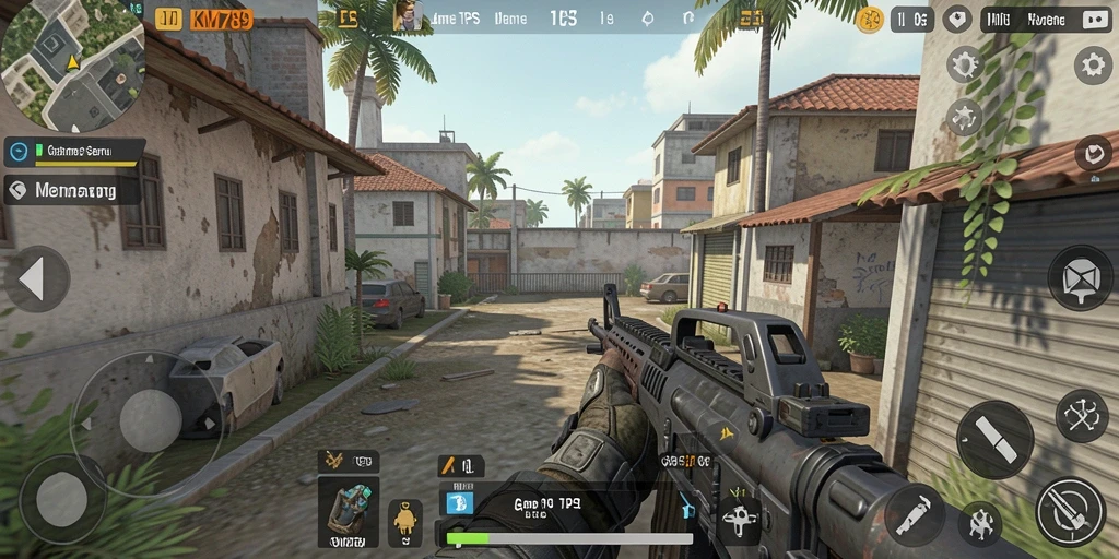 Tampilan gameplay seru dalam KM789 dengan aksi tembak-menembak intens.