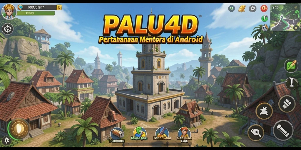 Tampilan gameplay PALU4D dengan grafik menara yang memukau.