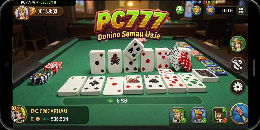 Gameplay PC777 yang menarik dan seru dalam permainan domino.