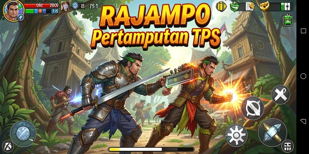 Gameplay mendebarkan dalam RAJAMPO, penuh aksi dan strategi.