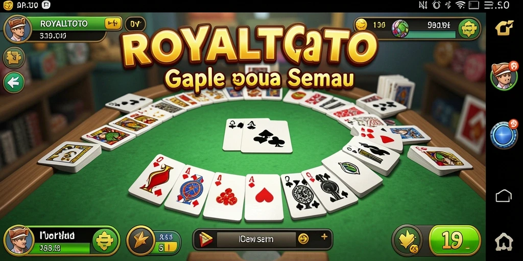 Tampilan gameplay seru dalam ROYALTOTO yang menampilkan momen seru Gaple.