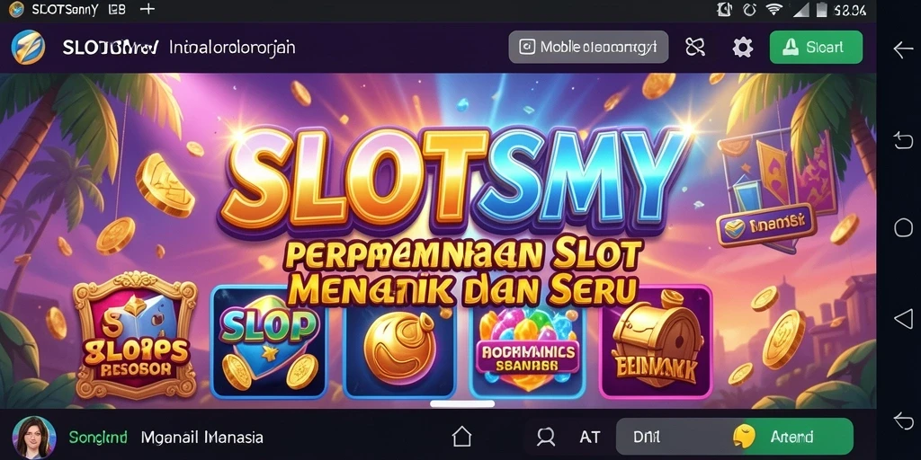 Tampilan gameplay SLOTSMY dengan simbol slot yang menakjubkan.