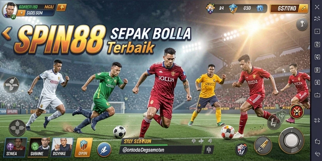 Tampilan gameplay menarik dari SPIN88 yang penuh aksi sepak bola.